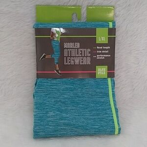 L/XL Women's Marled Athletic Legwear - Blue White